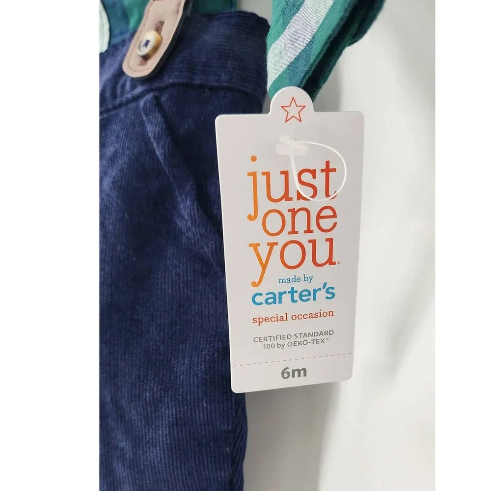 NWT Boys Holiday Outfit Pants Button Down And Bowtie Size 6 Months Carters - Picture 6 of 6